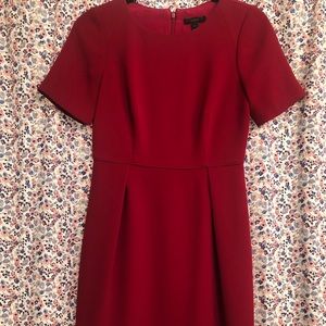 Deep red JCrew flirty polished holiday party dress